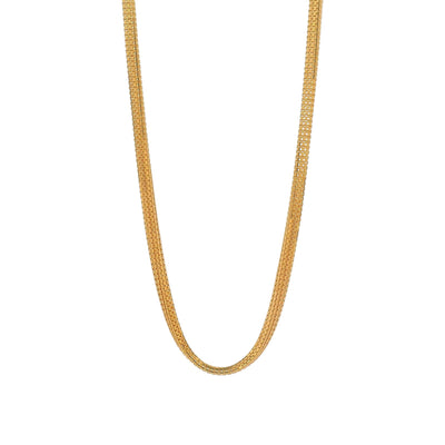 Gold chain necklace with flat box link design, elegant handcrafted jewelry for men and women – Regal Jewels Chicago RJC30857