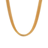 "Gold chain necklace with flat interlinked box chain design, durable handcrafted jewelry for men and women – Regal Jewels Chicago RJC30857A