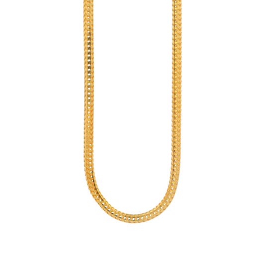 Gold chain necklace with sleek flat link design, modern handcrafted jewelry for men and women – Regal Jewels Chicago RJC30858