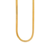 Gold chain necklace with sleek flat link design, modern handcrafted jewelry for men and women – Regal Jewels Chicago RJC30858