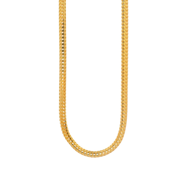Gold chain necklace with sleek flat link design, modern handcrafted jewelry for men and women – Regal Jewels Chicago RJC30858