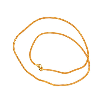 Gold chain necklace with lightweight round snake link design and hook clasp, elegant handcrafted unisex jewelry – Regal Jewels Chicago RJC30859B