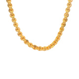Close-up of gold chain necklace with bold rounded box link design, polished handcrafted unisex jewelry – Regal Jewels Chicago RJC30860A