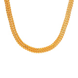 Gold chain necklace with thick woven curb link design, bold handcrafted jewelry for men and women – Regal Jewels Chicago RJC30861A