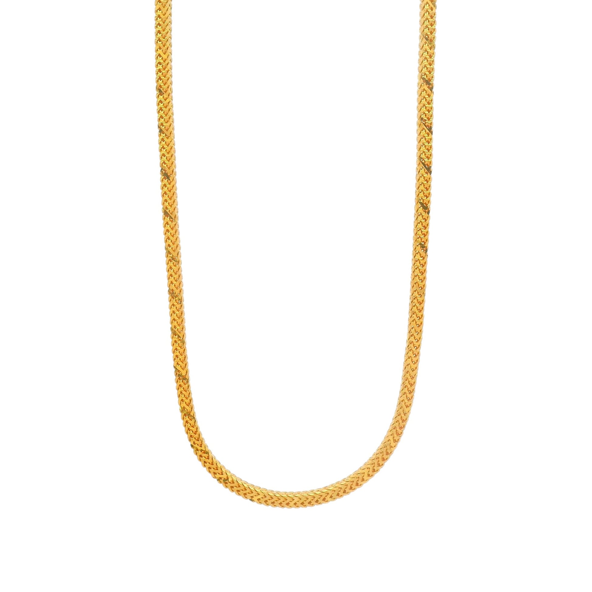 Gold chain necklace with sleek snake link pattern, elegant unisex jewelry for daily wear or gifting – Regal Jewels Chicago RJC30862