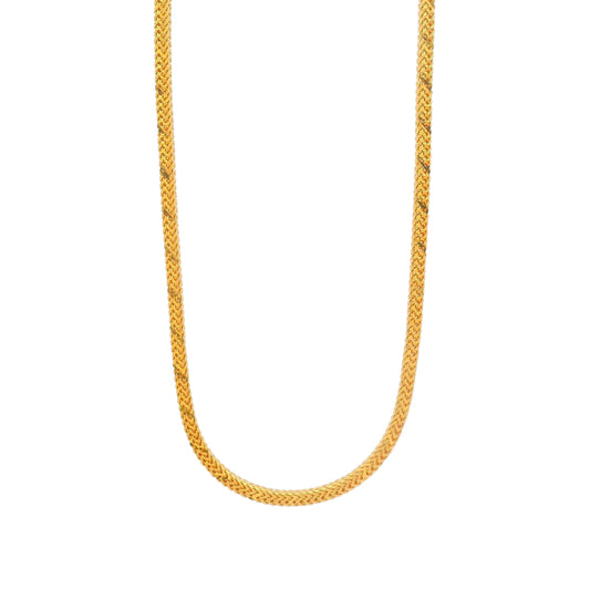 Gold chain necklace with sleek snake link pattern, elegant unisex jewelry for daily wear or gifting – Regal Jewels Chicago RJC30862