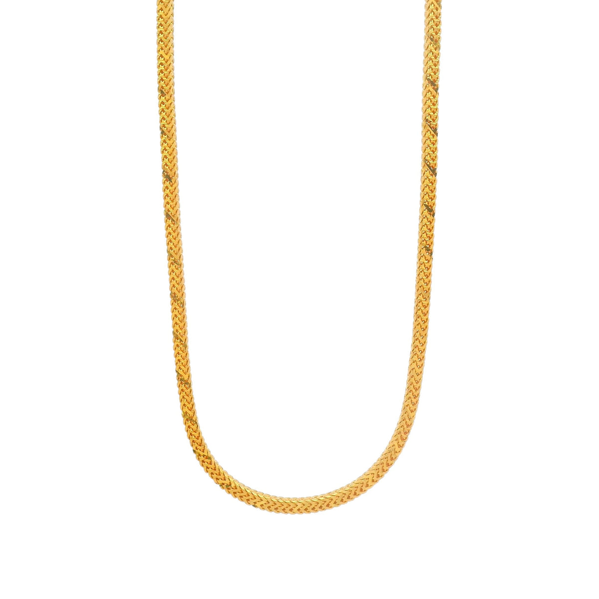 22kt Gold Textured Chain Necklace – 20 Inch, 17.40gm (RJC30862