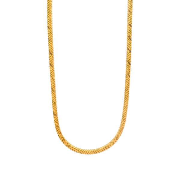 Gold chain necklace with sleek snake link pattern, elegant unisex jewelry for daily wear or gifting – Regal Jewels Chicago RJC30862