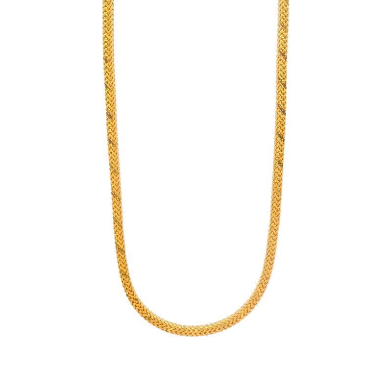 Gold chain necklace with sleek snake link pattern, elegant unisex jewelry for daily wear or gifting – Regal Jewels Chicago RJC30862