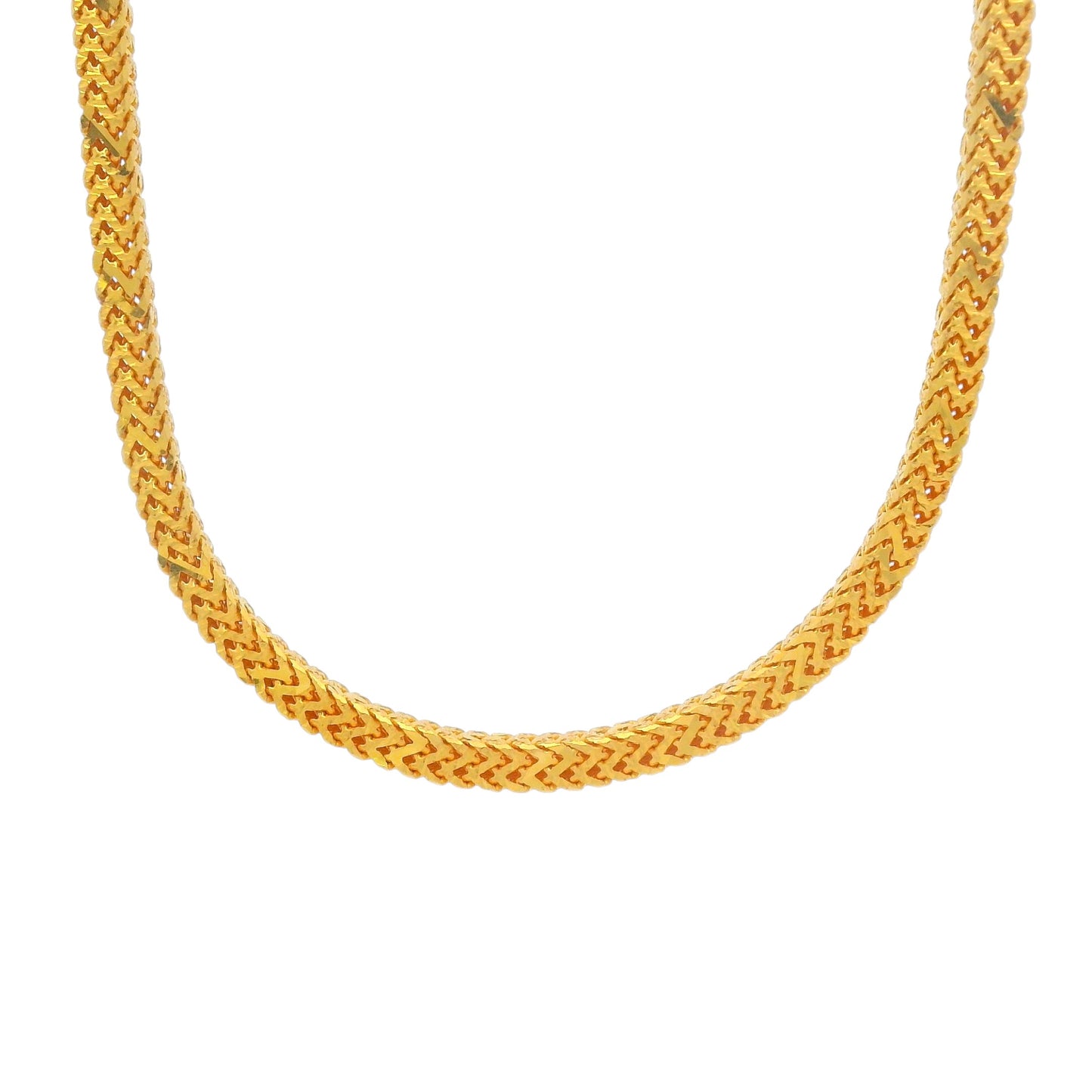 Gold chain necklace with thick braided snake link design, handcrafted premium jewelry for men and women – Regal Jewels Chicago RJC30862A
