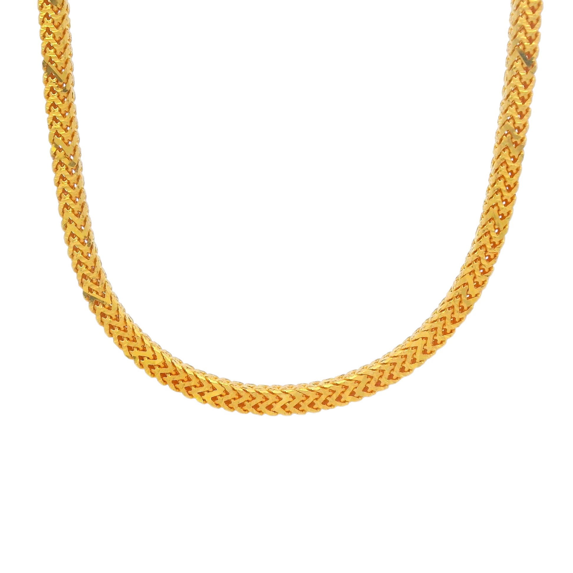 Gold chain necklace with thick braided snake link design, handcrafted premium jewelry for men and women – Regal Jewels Chicago RJC30862A