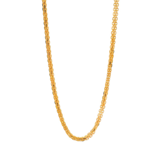 Gold chain necklace with double link pattern, bold handcrafted jewelry design for men and women – Regal Jewels Chicago RJC30864A