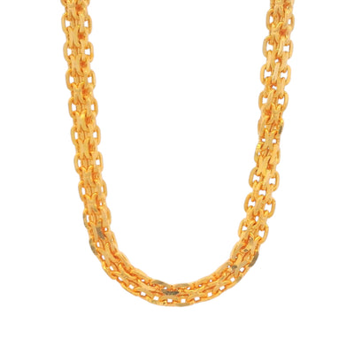 Gold chain necklace with bold double oval link design, handcrafted statement jewelry for men and women – Regal Jewels Chicago RJC30864A