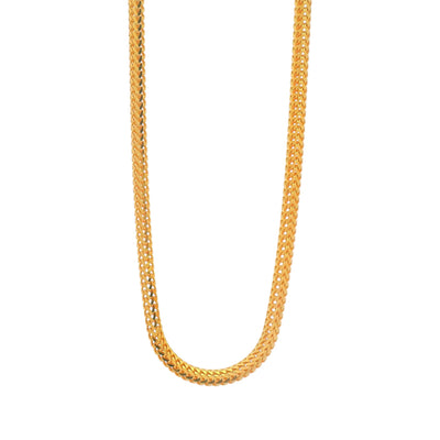 Elegant gold chain necklace with flat woven design, classic lightweight jewelry for men and women – Regal Jewels Chicago RJC30866