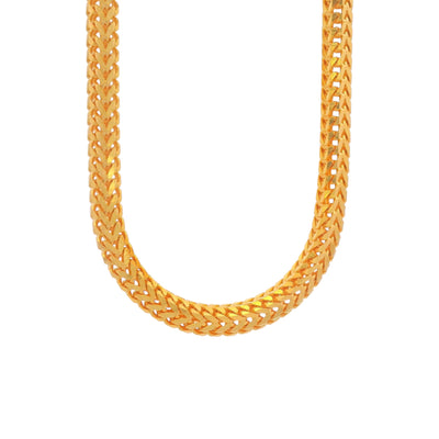 Gold chain necklace with bold chevron link design, handcrafted premium jewelry for men and women – Regal Jewels Chicago RJC30866A