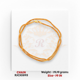 22kt Gold Chain Rolled View – Bold Flattened Links – 19.19 grams, 19 inch – RJC30893