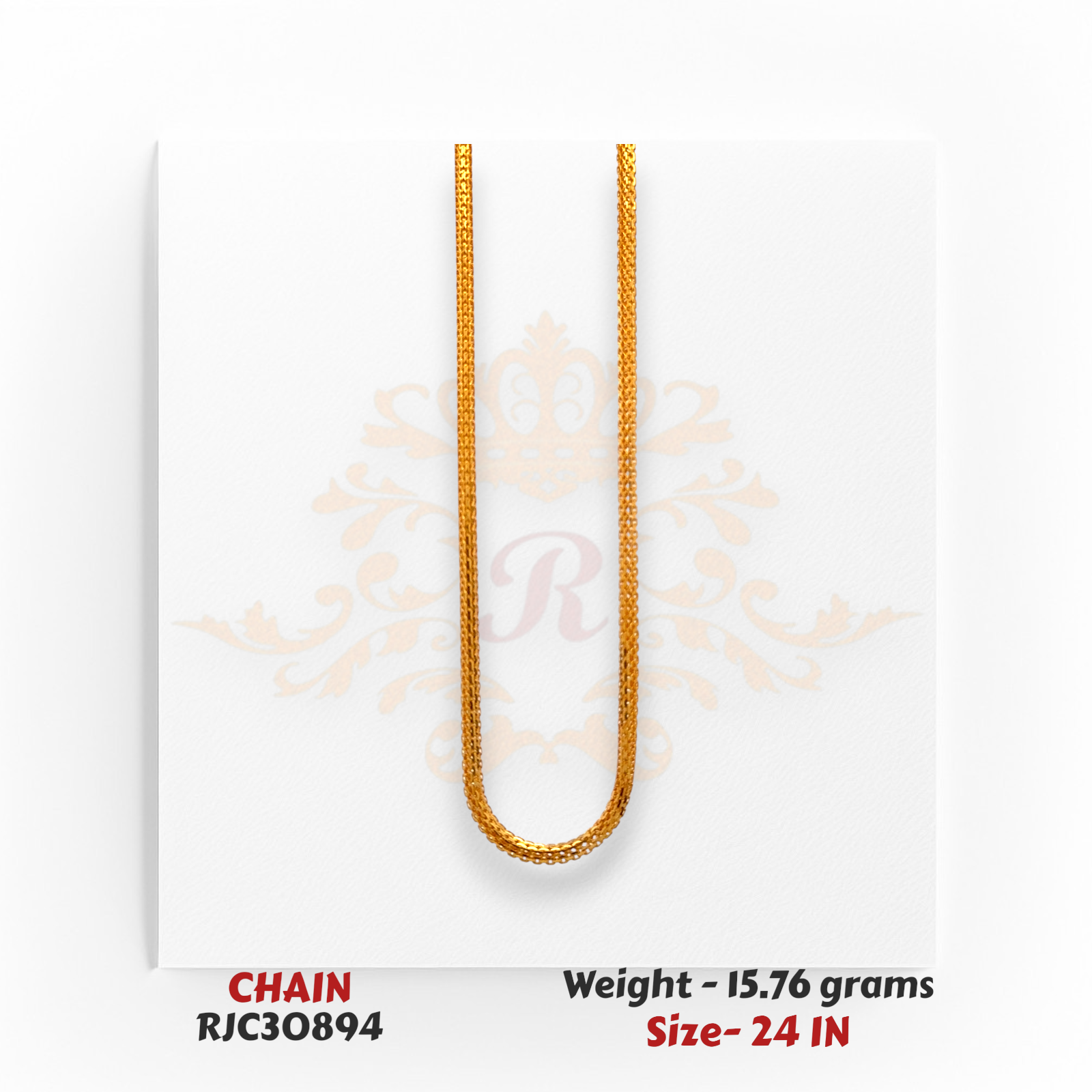 22kt Gold Mesh Chain – Flexible Braided Design – 15.76 grams, 24 inch – RJC30894