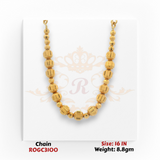 22kt yellow gold decorative bead chain necklace 16 inch elegant style ROGC3100