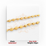 22kt gold decorative beaded necklace with center detail 16 inch ROGC3107