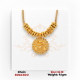 22kt yellow gold traditional pendant chain necklace 16 inch elegant design ROGC3120