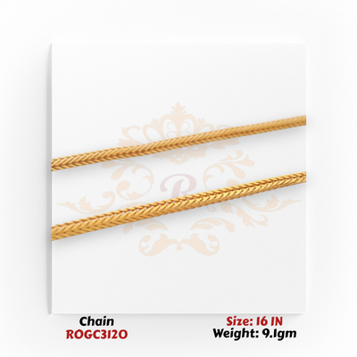 22kt gold decorative round pendant necklace with bead chain 16 inch ROGC3120