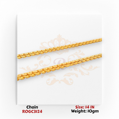 Short 22kt gold curb link necklace 14 inch fine gold jewelry ROGC3124