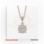 18kt white gold diamond pendant chain with a brilliant cluster design – RJDC3027