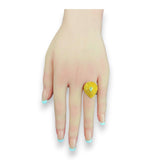 22kt Gold Teardrop Engraved Uncut Diamond Ladies Ring – RJDR3046