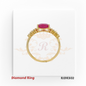 18kt yellow gold ring with a heart-cut ruby center and diamond side accents – RJDR3132