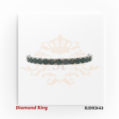 Sophisticated 18kt white gold eternity band set with striking round-cut black diamonds – RJDR3143.