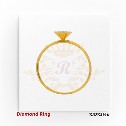 Charming 18kt yellow gold ring with a heart-shaped design, featuring a sparkling round diamond cluster at the center – RJDR3146.