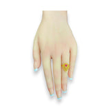 22kt Gold Teardrop Ruby & Uncut Diamond Ladies Ring – RJDR3214