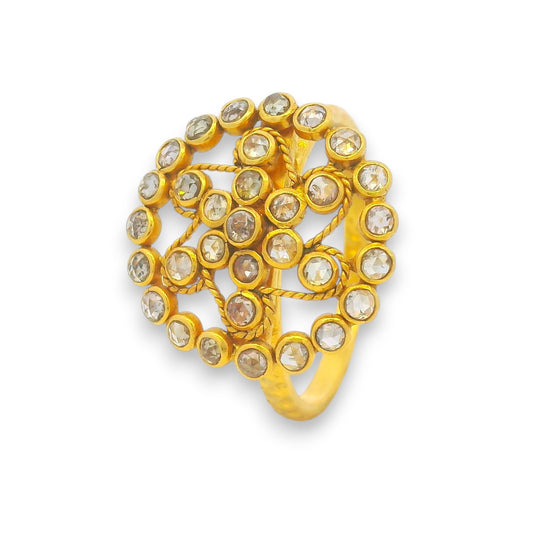 Eternal Glow 22KT Gold Diamond Cluster Ring – RJDR3215