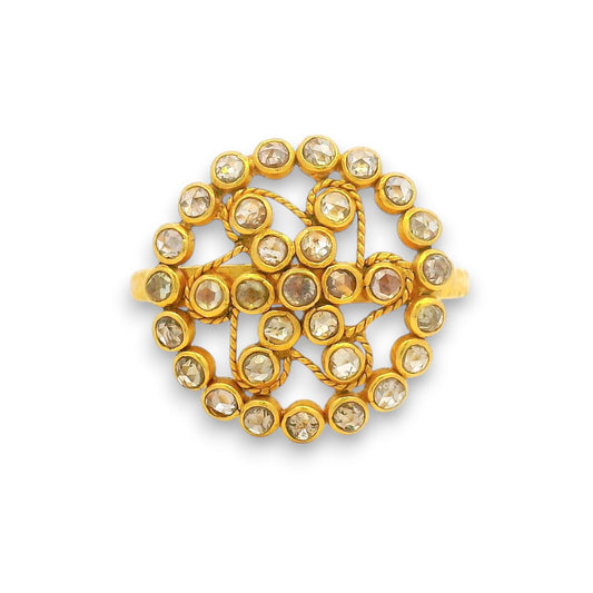 Eternal Glow 22KT Gold Diamond Cluster Ring – RJDR3215