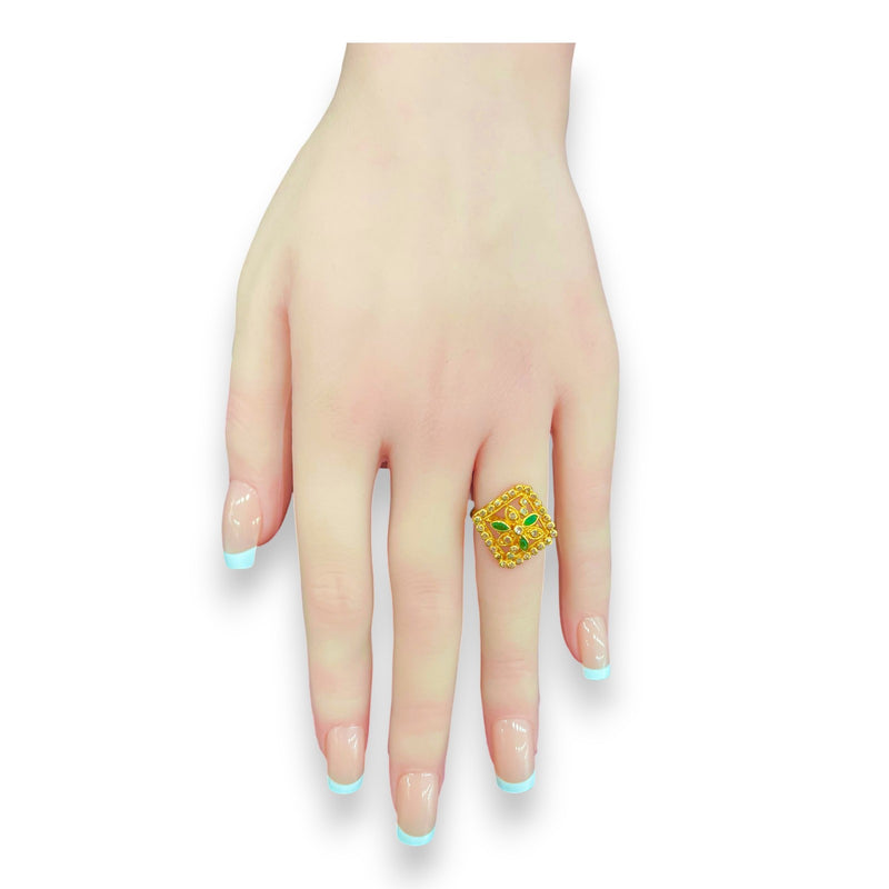 22kt Gold Emerald & Uncut Diamond Ladies Ring – RJDR3224