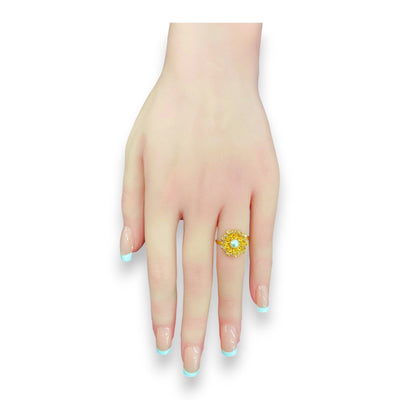 22kt Gold Pearl & Uncut Diamond Ladies Ring – RJDR3227