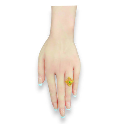 22kt Gold Emerald & Uncut Diamond Square Ladies Ring – RJDR3230