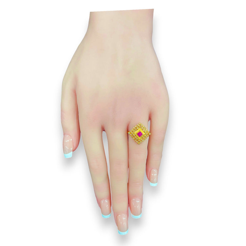 22kt Gold Ruby & Diamond Uncut Ladies Ring – RJDR3266