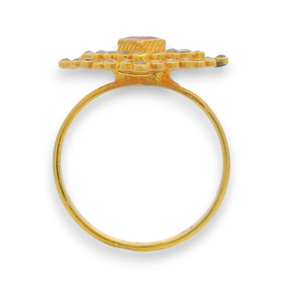 22kt Gold Ruby & Diamond Uncut Ladies Ring – RJDR3266