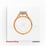 18kt rose gold ring featuring a heart-shaped blue topaz center stone with a diamond halo – RJDR3327
