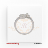 18kt white gold ring featuring a diamond-studded Om symbol – RJDR3334