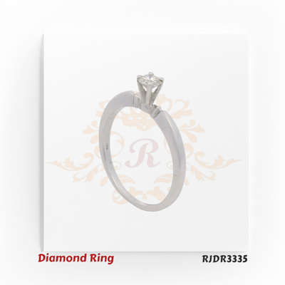 18kt white gold solitaire diamond ring with a 0.19 ct VS-clarity center diamond, size 6 – RJDR3335