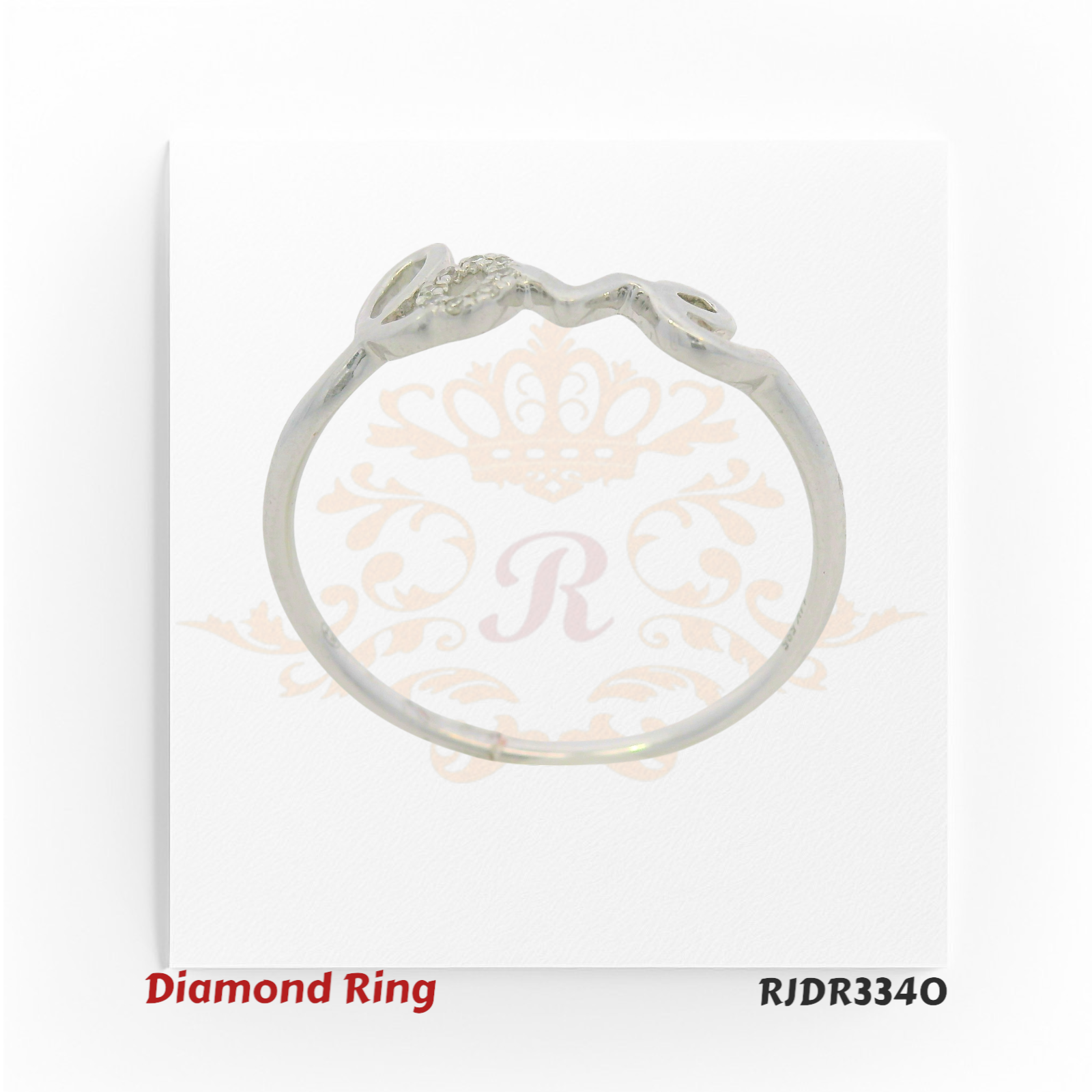 Elegant 14kt ring with a sparkling square halo design and a band adorned with shimmering diamonds – RJDR3341.
