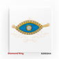 18kt gold Evil Eye ring adorned with vivid blue enamel and a sparkling round brilliant diamond at the center – RJDR3344.