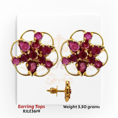 22kt Gold CZ (Cubic Zirconia) Earring Tops – Elegant Designer Studs