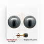 22kt gold earring tops featuring smooth black pearl domes with a polished high-shine surface, product code RJLE3638, total weight 1.70 grams.