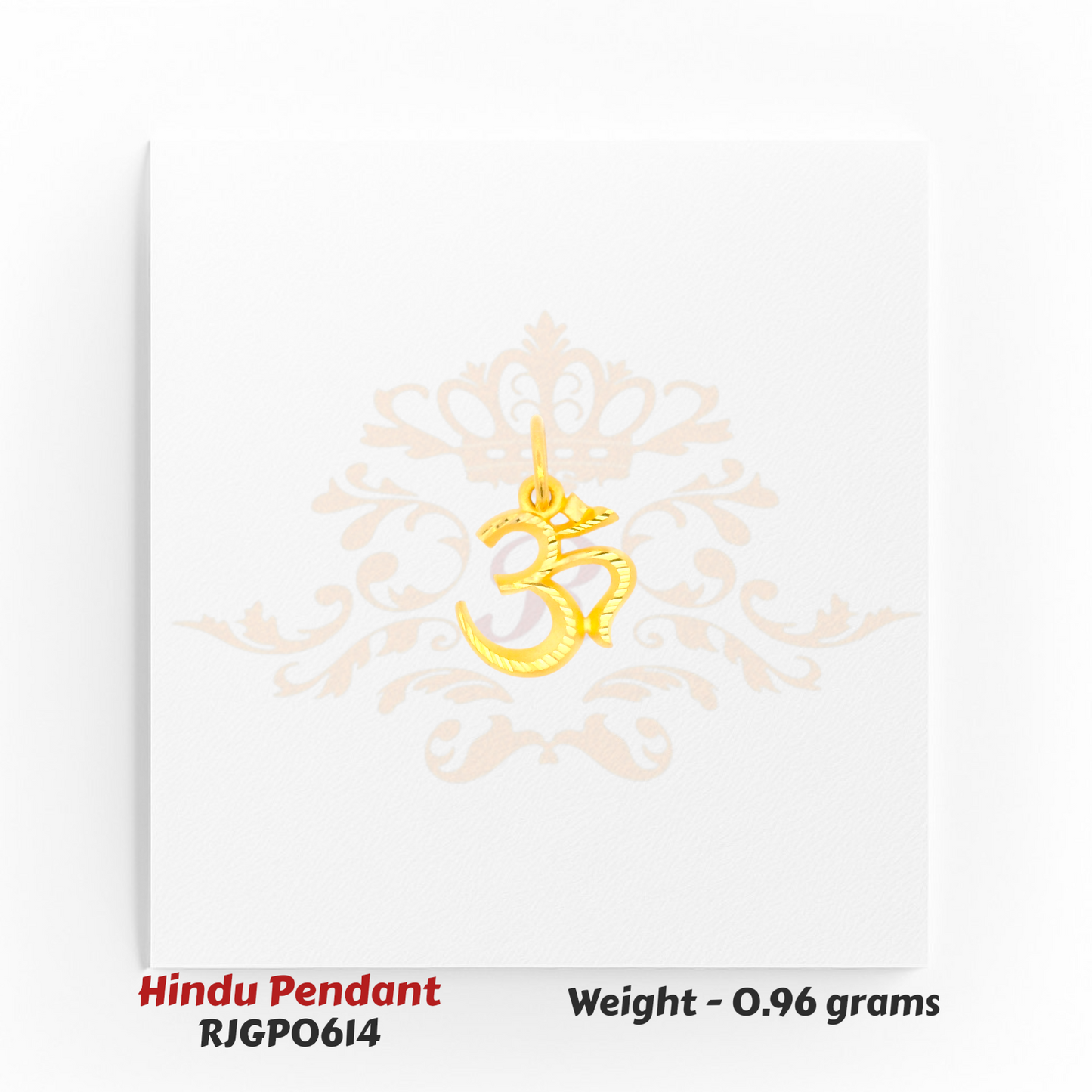 22kt Gold Om Symbol Pendant – Minimalist Lightweight Hindu Jewelry 0.96 grams – Regal Jewels Chicago