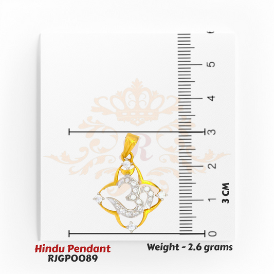 22kt Gold Om Pendant with Diamond Accents – Floral Frame Design 2.6 grams – Regal Jewels Chicago

RJGP0418