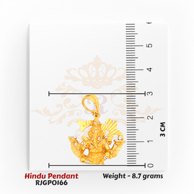 22kt Gold Lord Ganesha Pendant – Designer Om-shaped Ganpati pendant with diamond accents and detailed carving – 8.7 grams (RJGP0166) – Regal Jewels Chicago