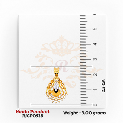 22kt Gold Shivling Pendant – 2.5 cm Religious Pendant with CZ Halo – 3.0 grams (RJGP0538) Regal Jewels Chicago